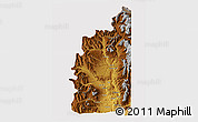 Physical 3D Map of Minas, cropped outside