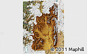 Physical 3D Map of Minas, satellite outside