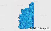 Political 3D Map of Minas, cropped outside