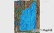 Political 3D Map of Minas, darken, semi-desaturated