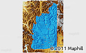 Political 3D Map of Minas, physical outside
