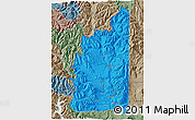 Political 3D Map of Minas, semi-desaturated
