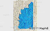 Political 3D Map of Minas, shaded relief outside