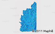 Political 3D Map of Minas, single color outside