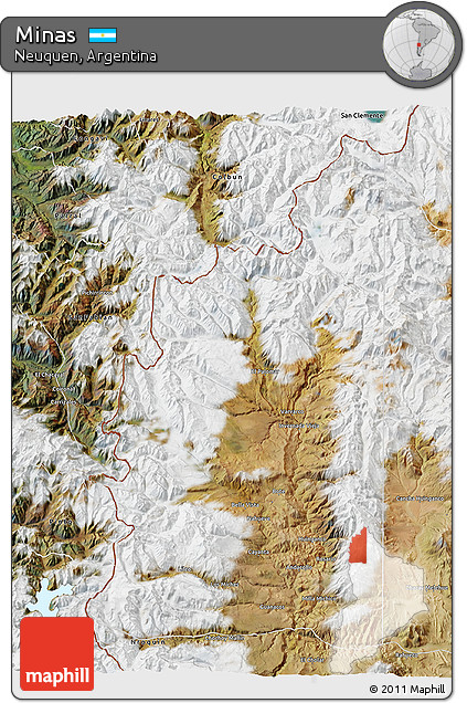 Satellite 3D Map of Minas