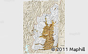 Satellite 3D Map of Minas, shaded relief outside