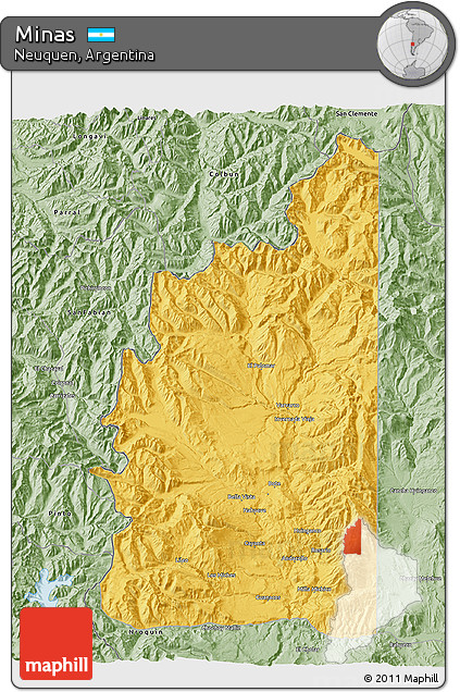 Savanna Style 3D Map of Minas