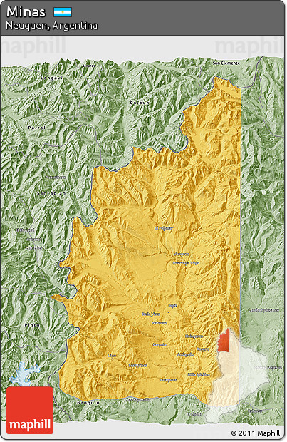 Savanna Style 3D Map of Minas