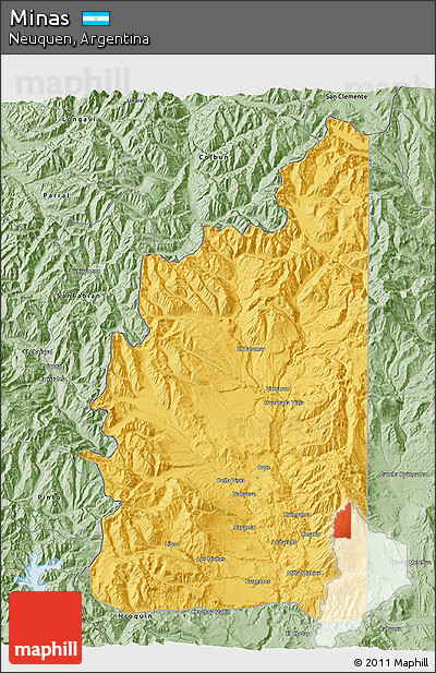 Savanna Style 3D Map of Minas