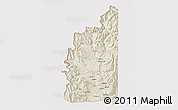 Shaded Relief 3D Map of Minas, cropped outside