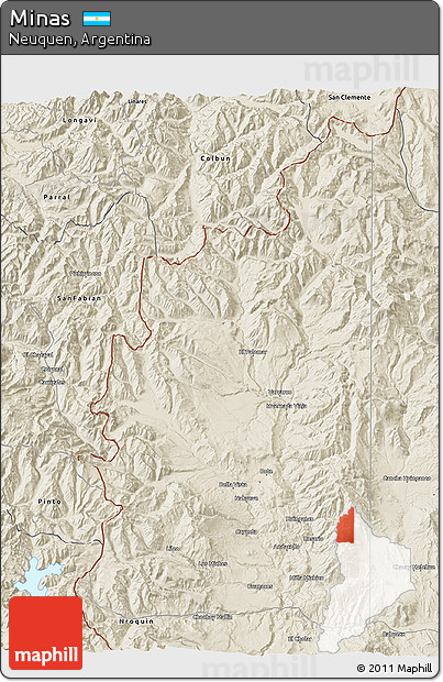 Shaded Relief 3D Map of Minas