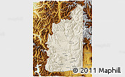 Shaded Relief 3D Map of Minas, physical outside