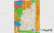 Shaded Relief 3D Map of Minas, political outside
