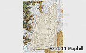Shaded Relief 3D Map of Minas, satellite outside