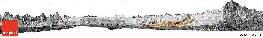 Satellite Horizon Map of Minas, darken, desaturated