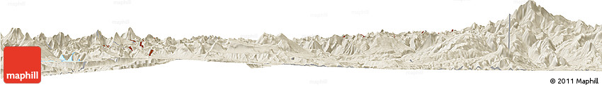 Shaded Relief Horizon Map of Minas
