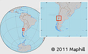 Gray Location Map of Minas, within the entire country
