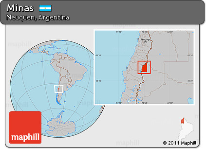 Gray Location Map of Minas