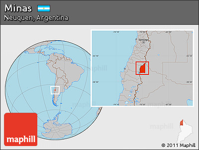 Gray Location Map of Minas