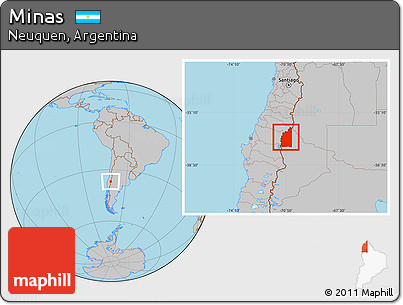 Gray Location Map of Minas