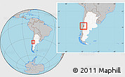 Gray Location Map of Minas, highlighted country, within the entire country