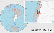 Gray Location Map of Minas, highlighted country