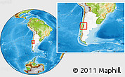 Physical Location Map of Minas, highlighted country, within the entire country
