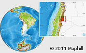 Physical Location Map of Minas, highlighted country