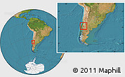 Satellite Location Map of Minas, within the entire country