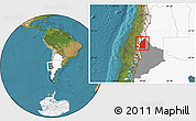 Satellite Location Map of Minas, highlighted country, highlighted parent region