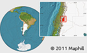 Satellite Location Map of Minas, highlighted country