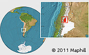 Satellite Location Map of Minas, highlighted parent region