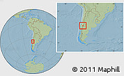 Savanna Style Location Map of Minas, within the entire country, hill shading