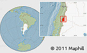 Savanna Style Location Map of Minas, highlighted country, hill shading