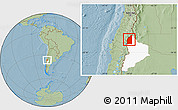 Savanna Style Location Map of Minas, highlighted parent region, hill shading