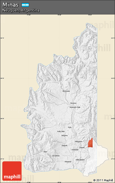 Classic Style Map of Minas, single color outside
