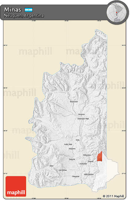 Classic Style Map of Minas, single color outside
