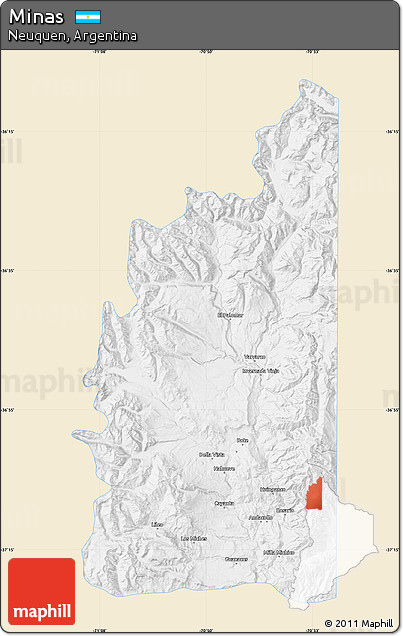 Classic Style Map of Minas, single color outside