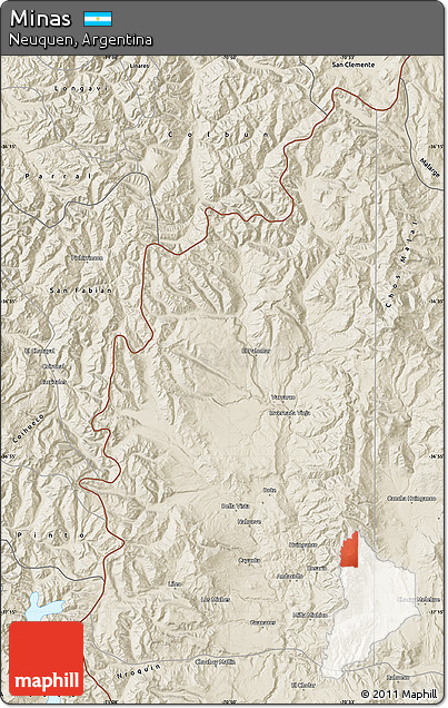 Shaded Relief Map of Minas