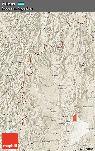 Shaded Relief Map of Minas