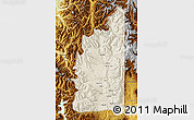 Shaded Relief Map of Minas, physical outside