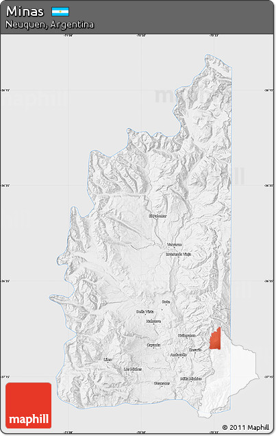 Silver Style Map of Minas, single color outside