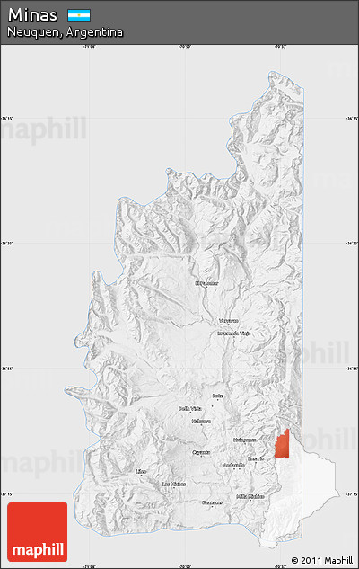 Silver Style Map of Minas, single color outside