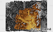 Physical Panoramic Map of Minas, darken, desaturated