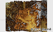 Physical Panoramic Map of Minas, darken