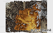 Physical Panoramic Map of Minas, darken, semi-desaturated