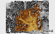 Physical Panoramic Map of Minas, desaturated