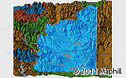 Political Panoramic Map of Minas, darken
