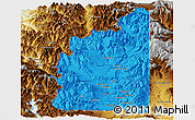 Political Panoramic Map of Minas, physical outside
