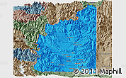 Political Panoramic Map of Minas, semi-desaturated